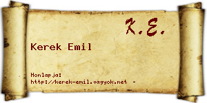 Kerek Emil névjegykártya